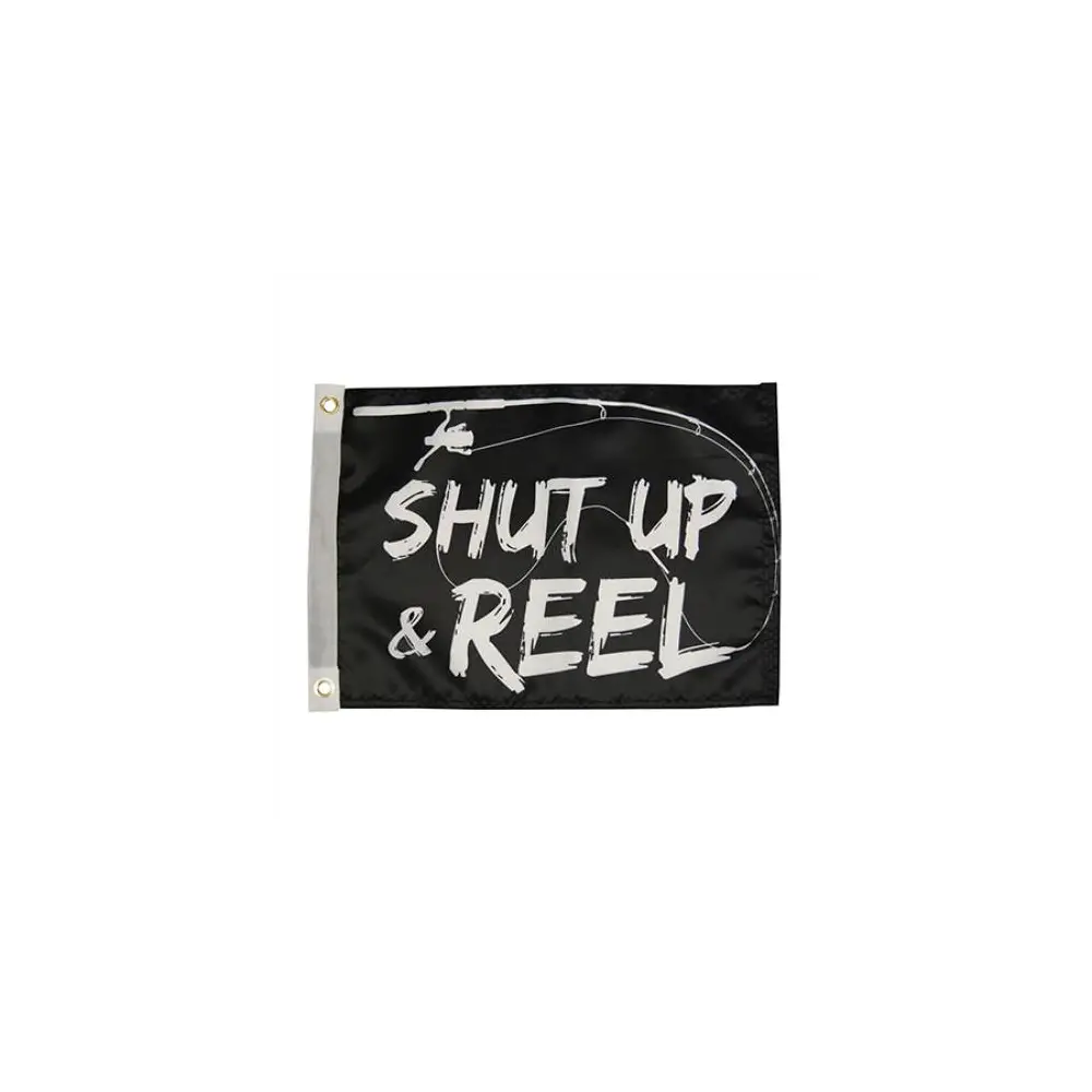 Taylor Made Flag - Black "Shut Up & Reel" Design - TAY1622